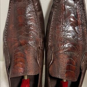 Salvatore Ferragamo Brown Crocodile Loafers